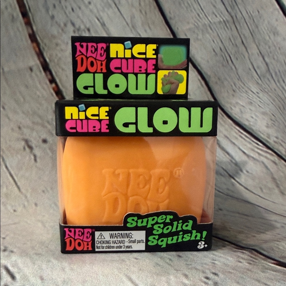New Doh - Nice Cube Glow Super Solid Kids Sensory Toy - Orange NWT